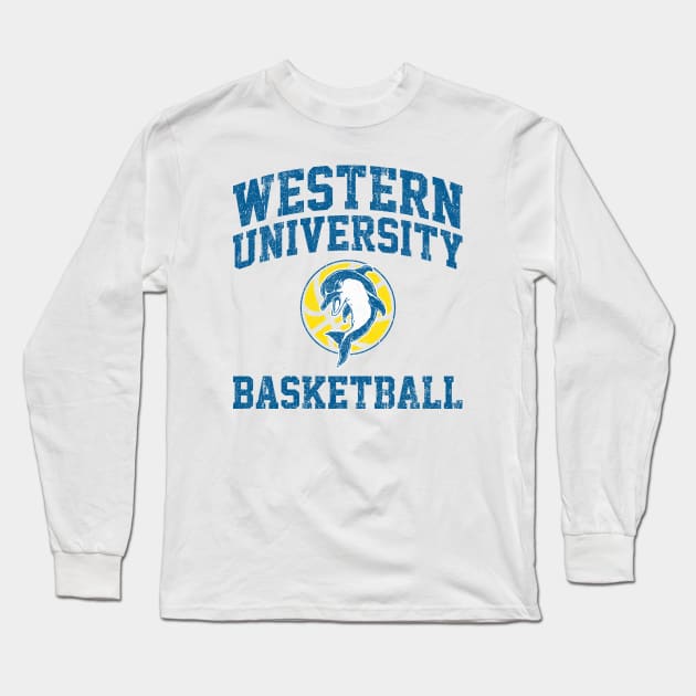 Western University Basketball - Blue Chips (Variant) Long Sleeve T-Shirt by huckblade